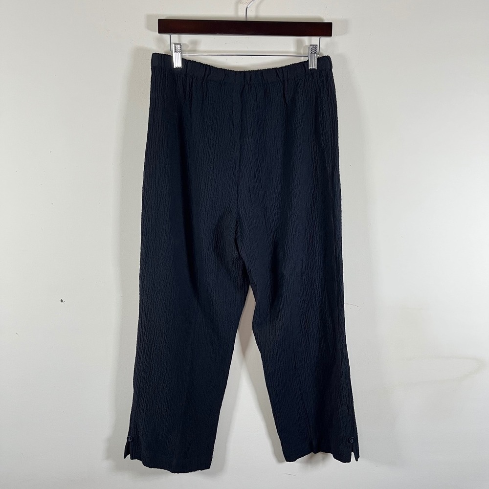 Orvis Crinkle Crepe Matching Two Piece Lounge Set Black Womens Small - Picture 7 of 9